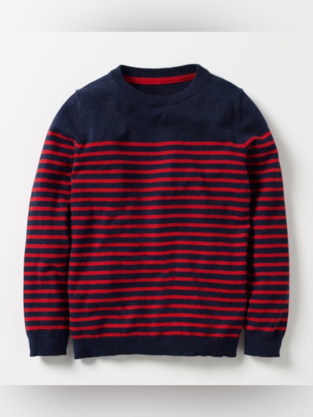 BODEN Stripey Crew Neck Cashmere Blend Jumper Sweater - 9-10